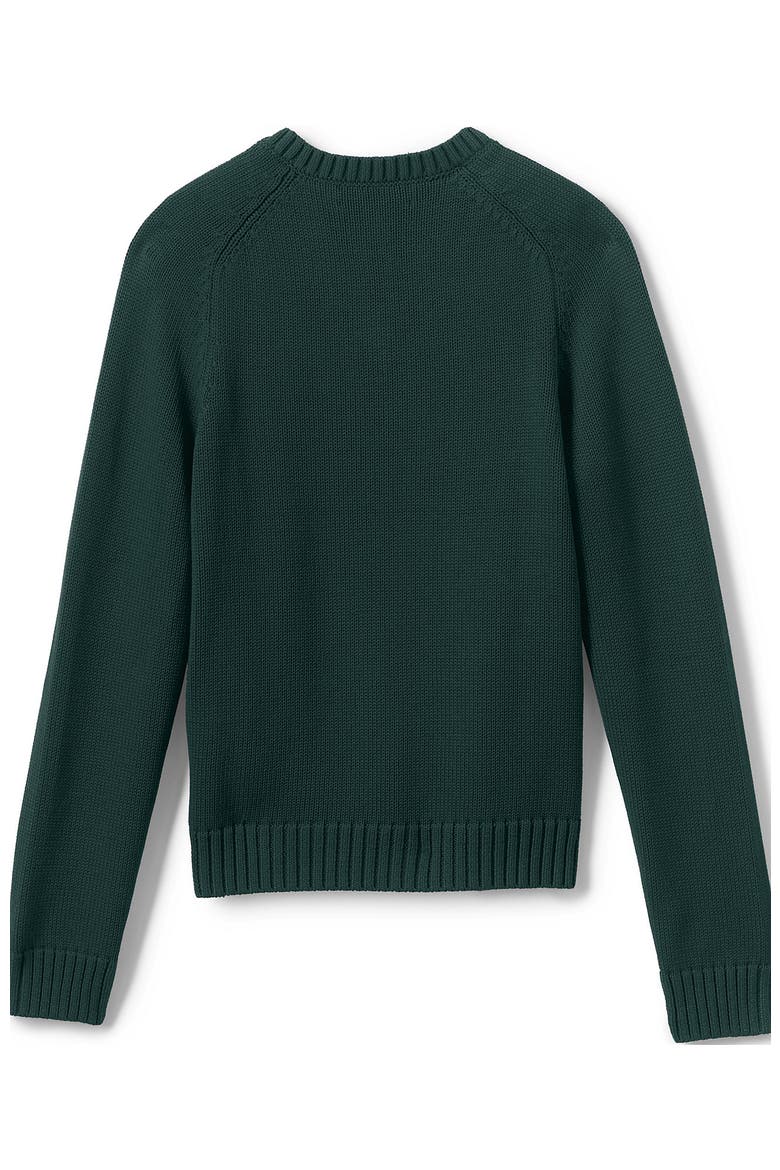 School Uniform Kids Cotton Modal V-neck Sweater, Alternate, color, Evergreen