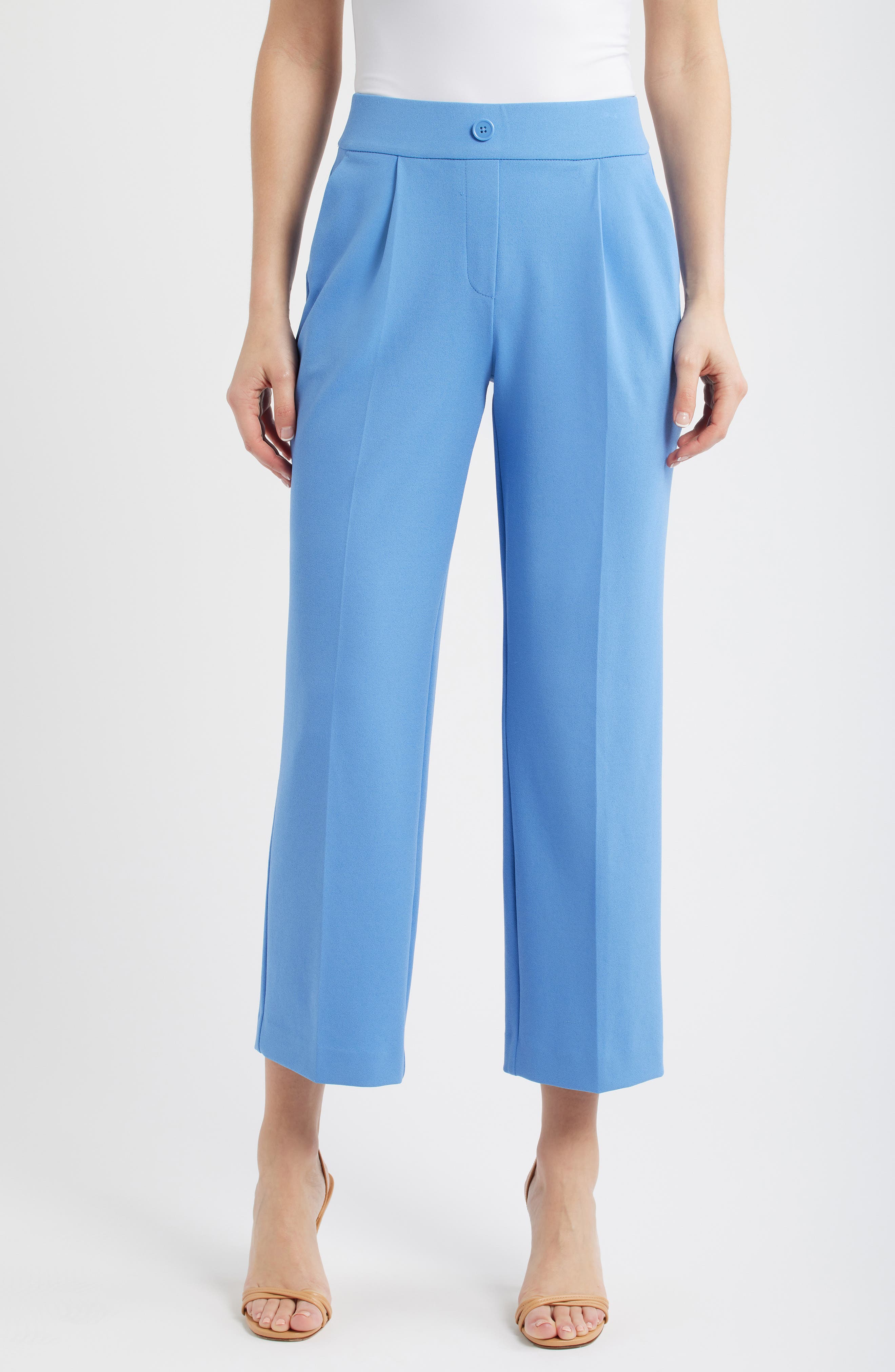 Pleated Pull-On Pants