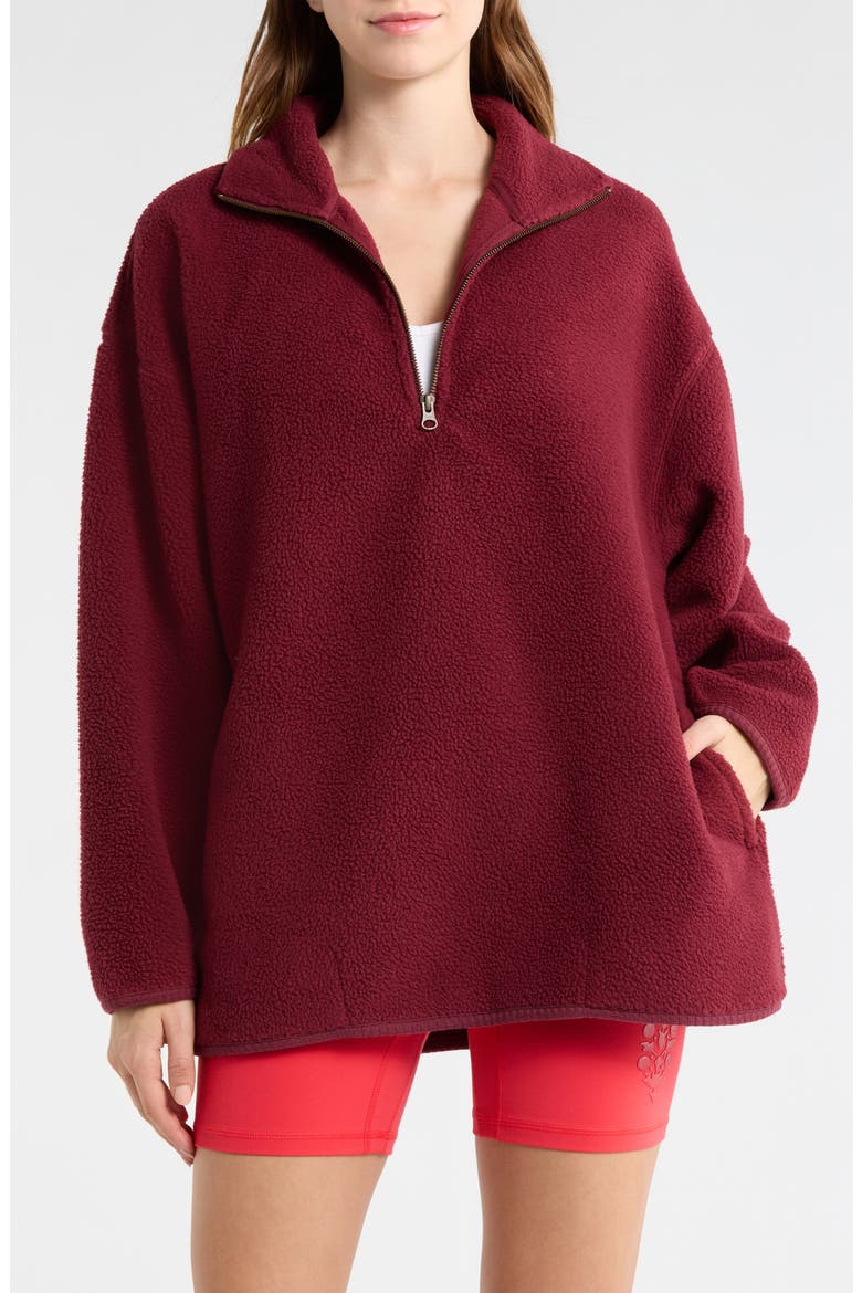 Coco Faux Shearling Pullover Sweatshirt, Main, color, DIONYSUS