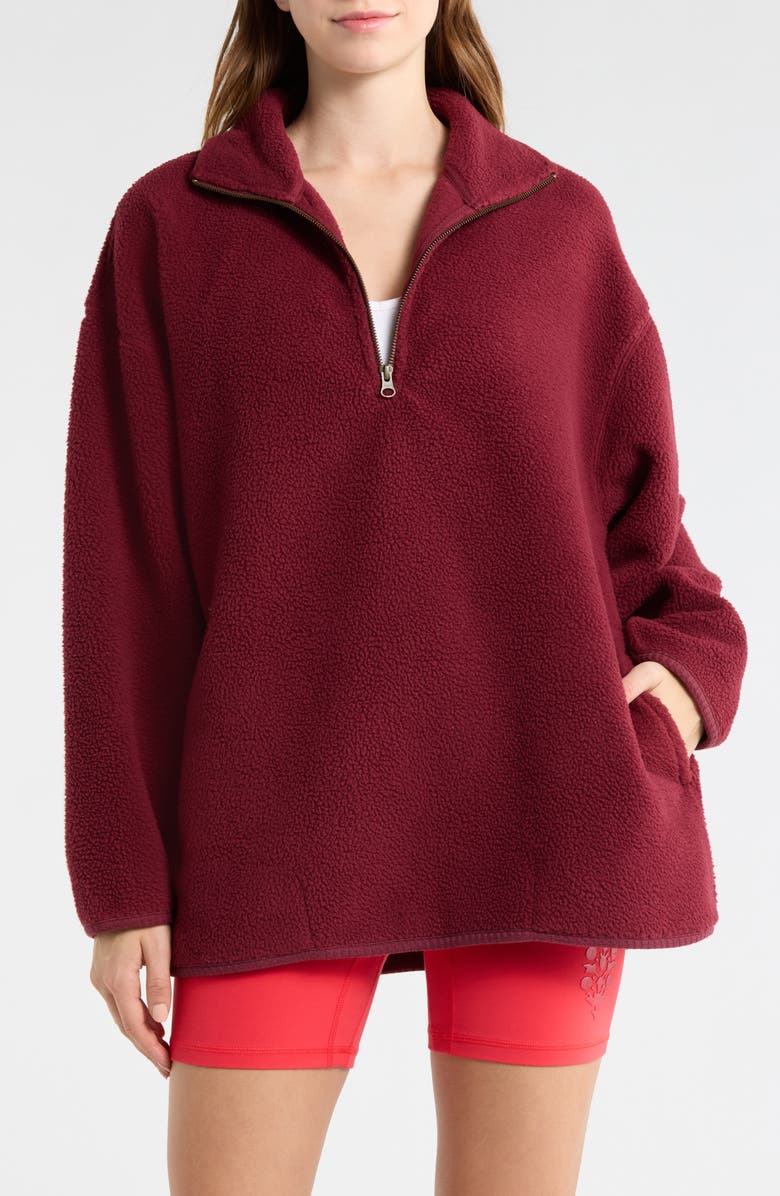 Free People Coco Faux Shearling Pullover Sweatshirt, Main, color, Dionysus