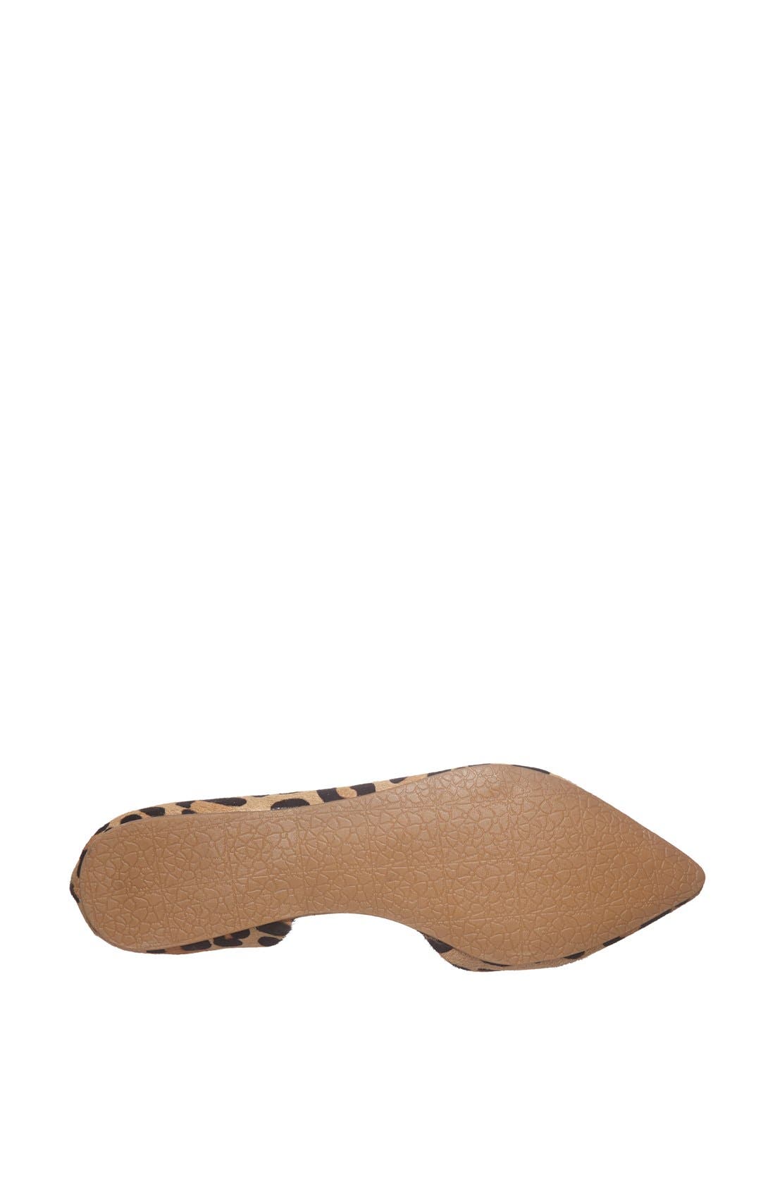 'Elusion' Leopard Print Calf Hair Half d'Orsay Flat, Alternate, color, LEOPARD