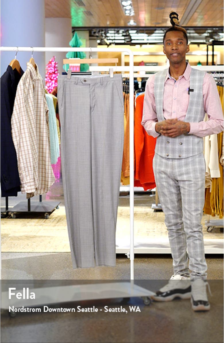 Flat Front Tropical Weight Wool Dress Pants, sales video thumbnail