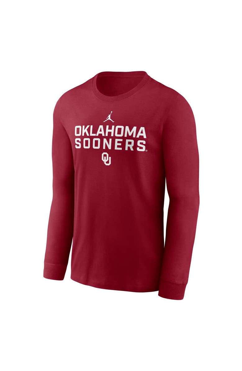 Jordan Brand Men's Jordan Brand Crimson Oklahoma Sooners 2025 Sideline Dri-FIT Long Sleeve T-Shirt, Alternate, color, Crimson