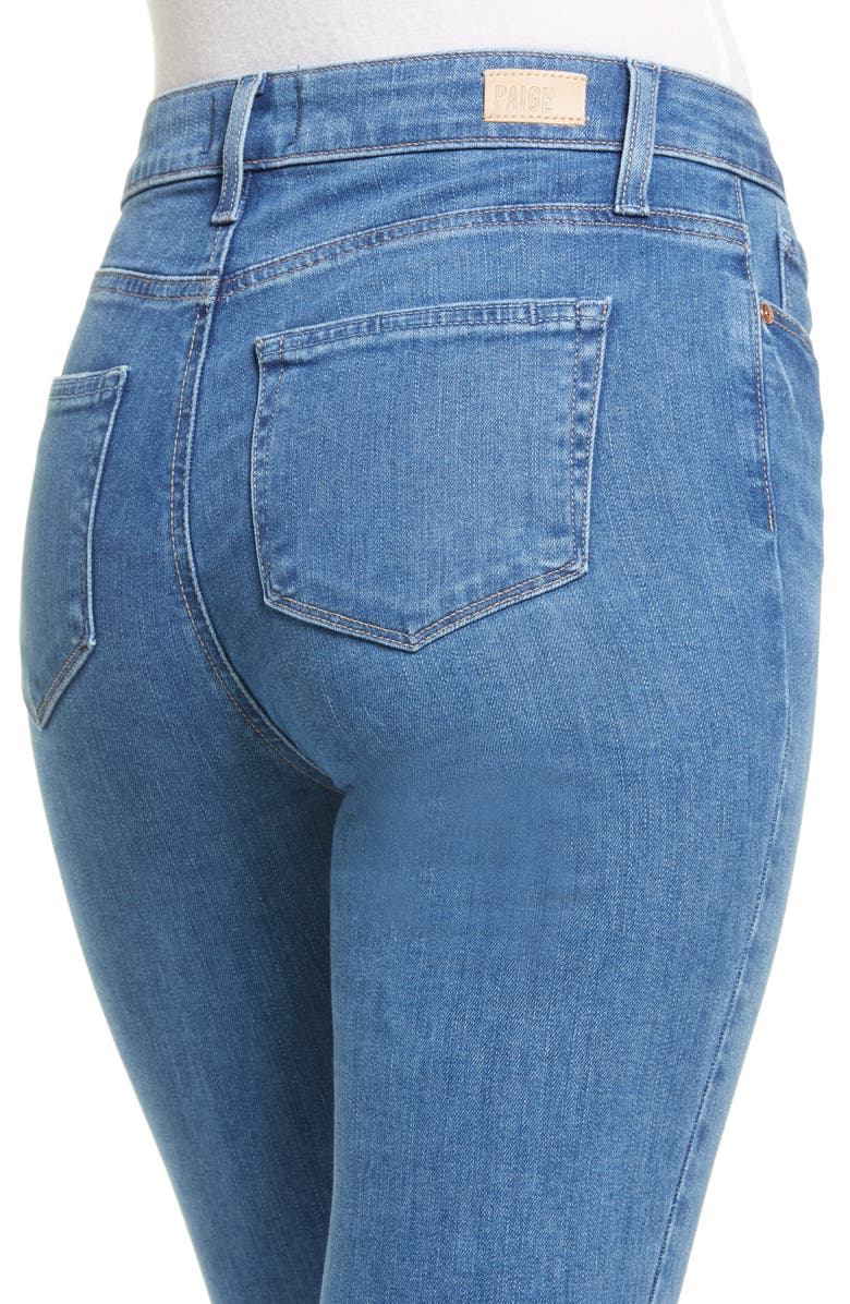 PAIGE Hoxton High Waist Raw Hem Crop Skinny Jeans, Alternate, color,
