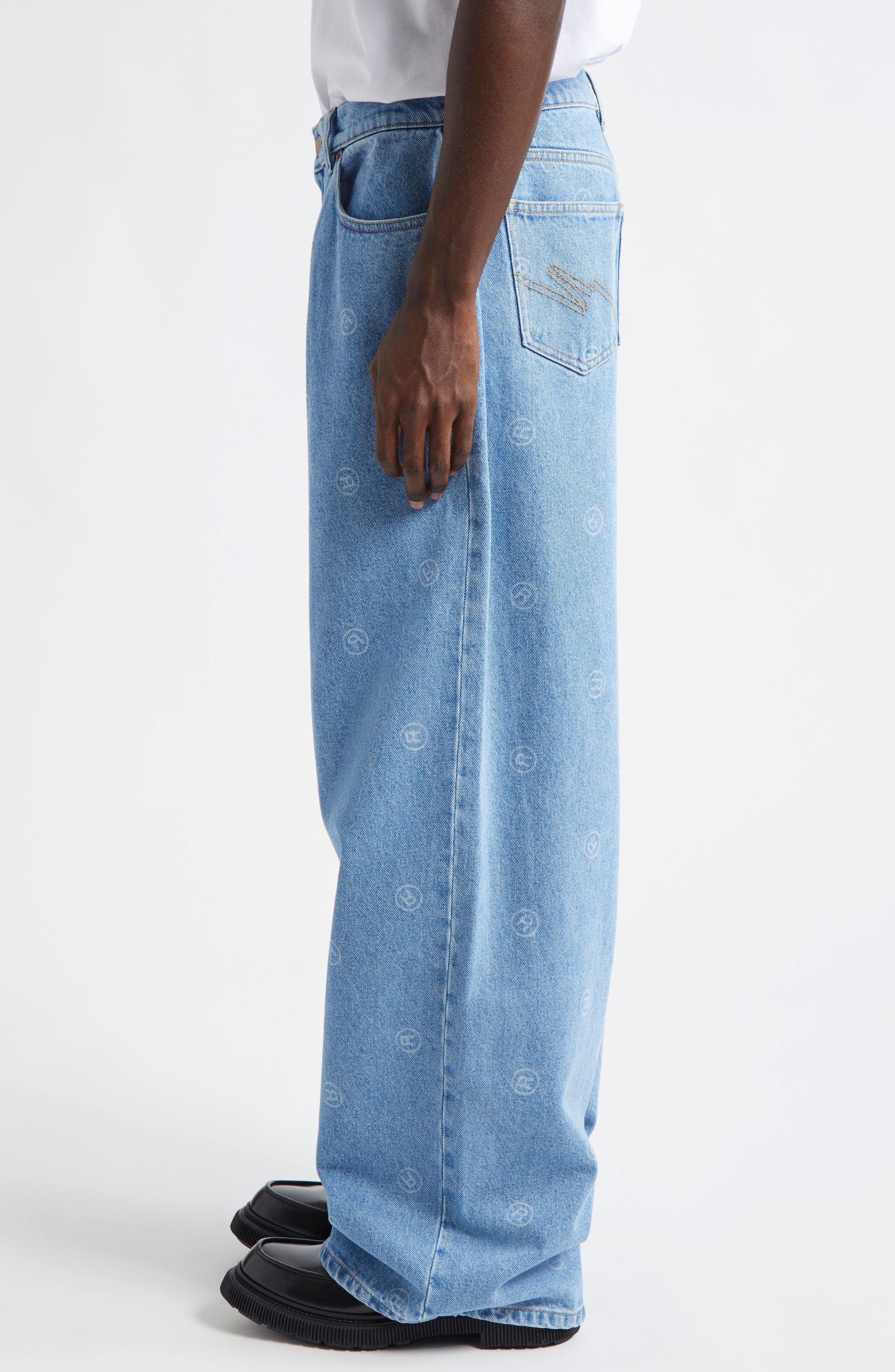 Martine Rose Logo Stamp Wide Leg Jeans (Men) | Nordstrom