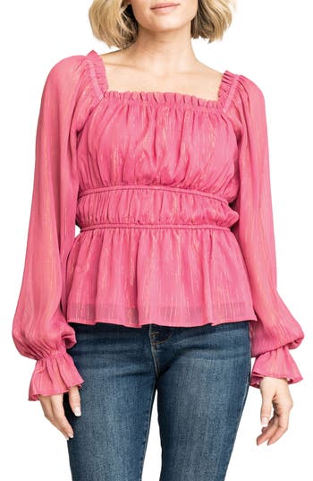 Gibsonlook Metallic Square Neck Top