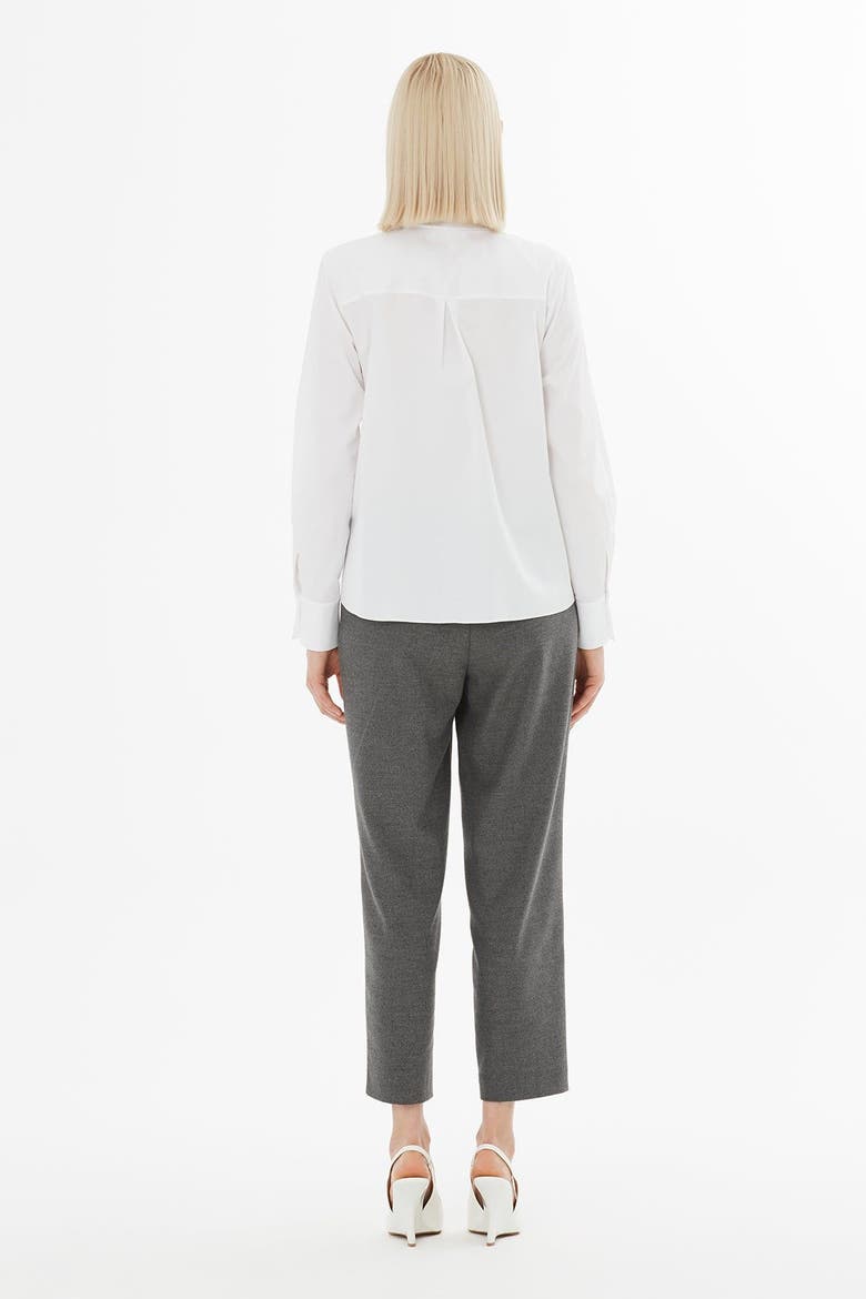 Printed Shirt with Tie-Neck Detail, Alternate, color, White