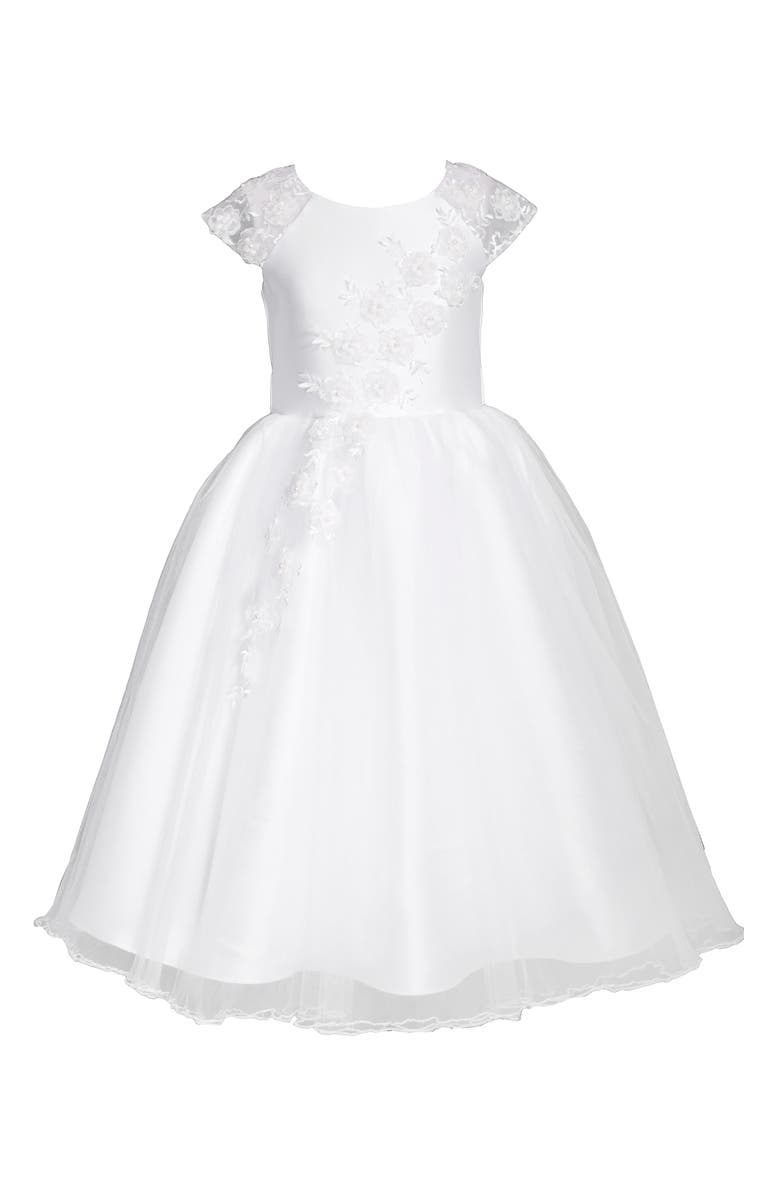 Iris & Ivy Kids' Floral Cascade First Communion Dress, Main, color, 