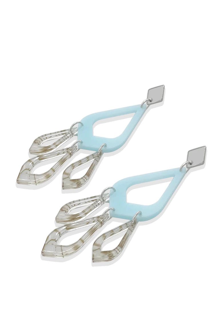 Feather Drop Earrings - Island Blue & Shell, Alternate, color, Island Blue & Shell