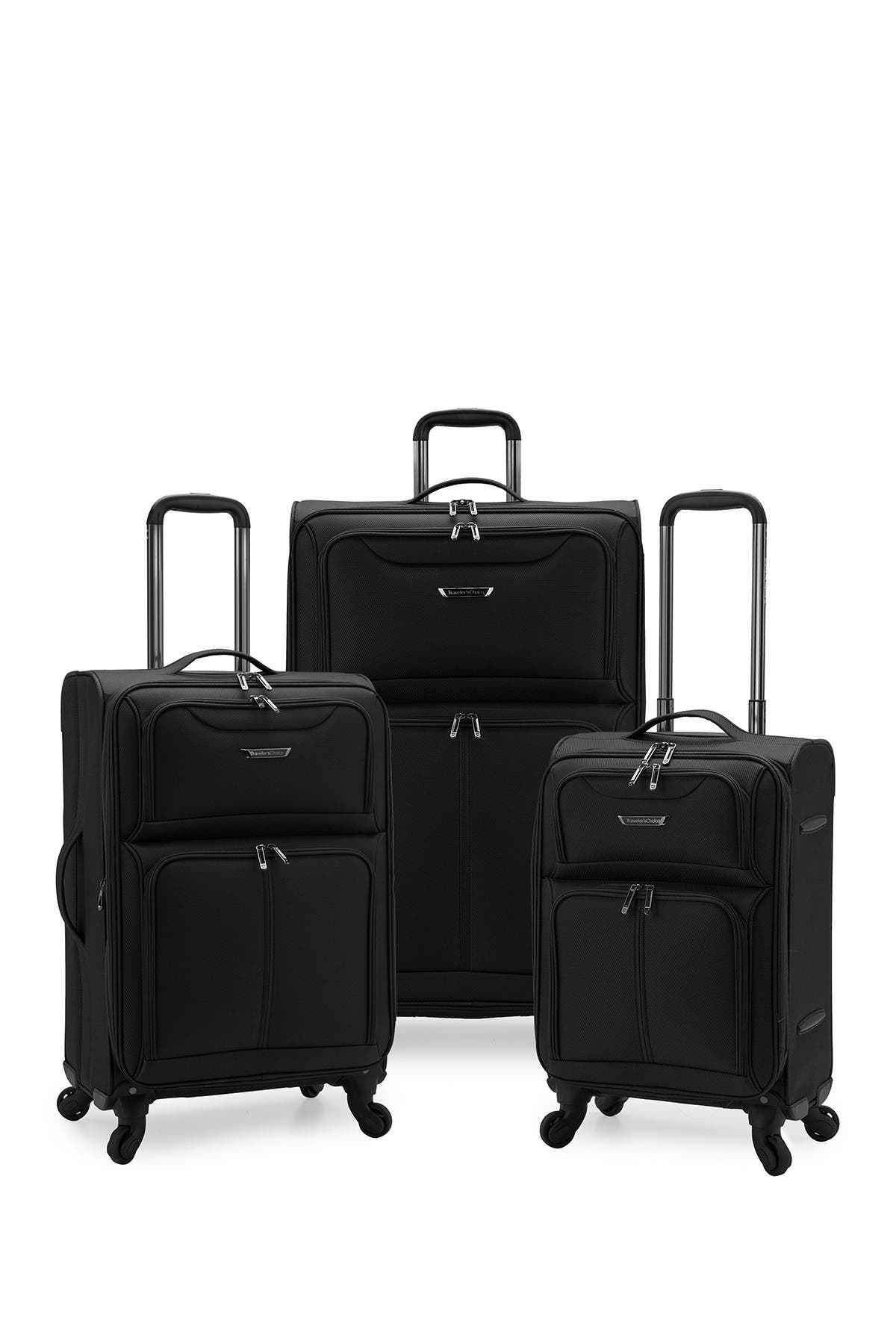 TRAVELERS CHOICE Cedar 3-Piece Expandable Softside Spinner Luggage Set, Main, color, 