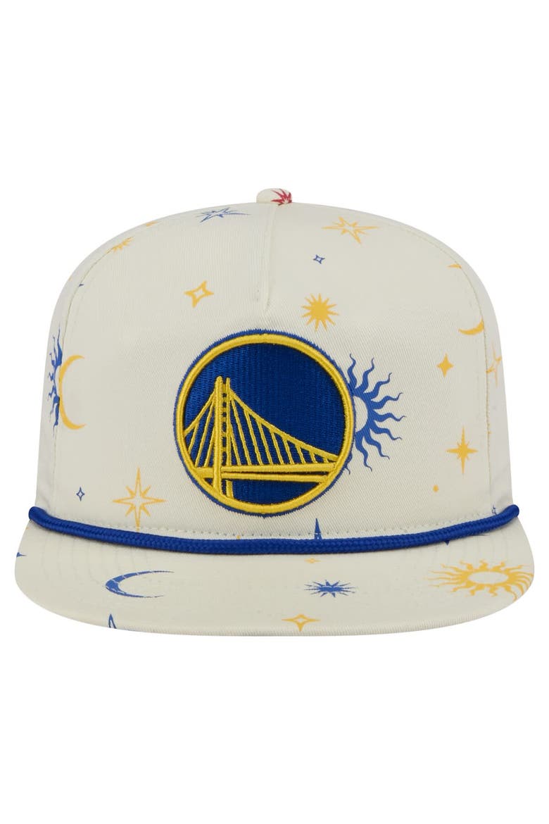 Men's New Era Cream Golden State Warriors Lunar Golfer Snapback Hat, Alternate, color, Cream