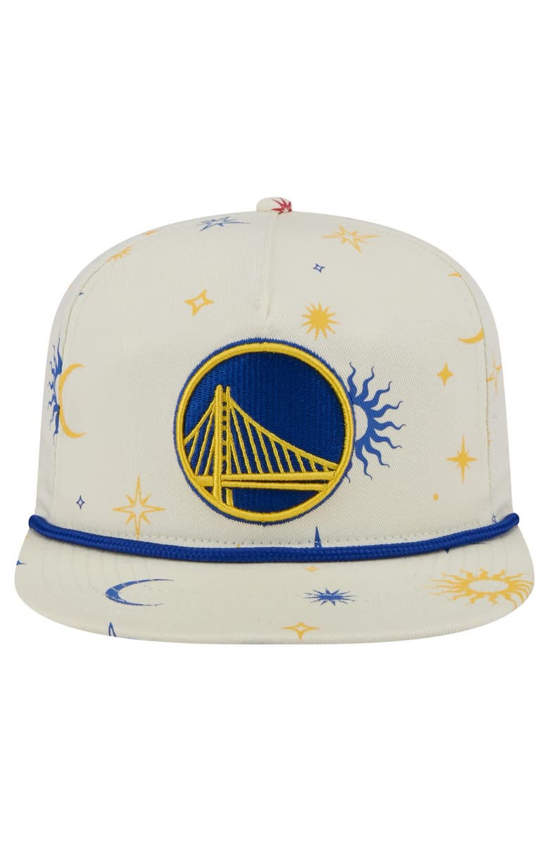New Era Men's New Era Cream Golden State Warriors Lunar Golfer Snapback Hat, Alternate, color, Cream