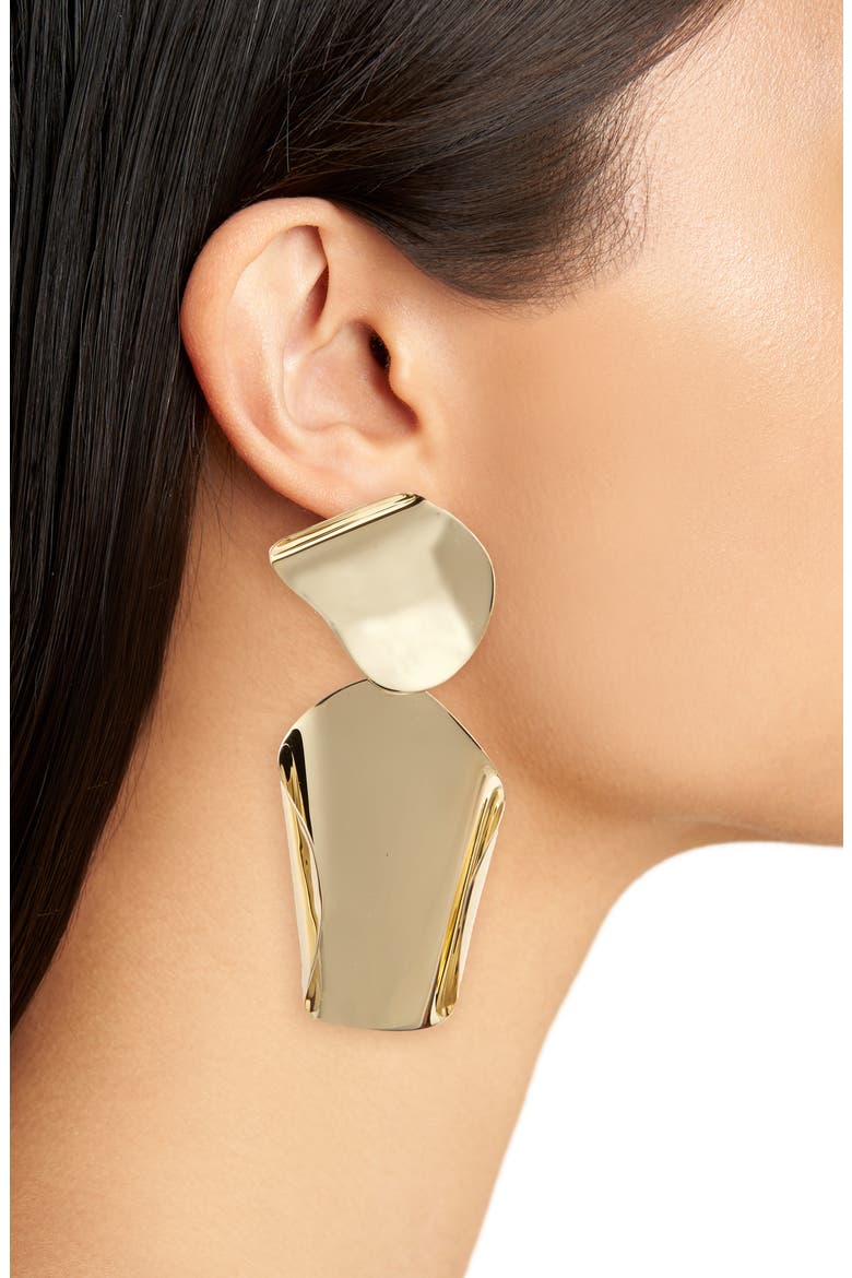 Drape Drop Earrings, Alternate, color, BRONZE