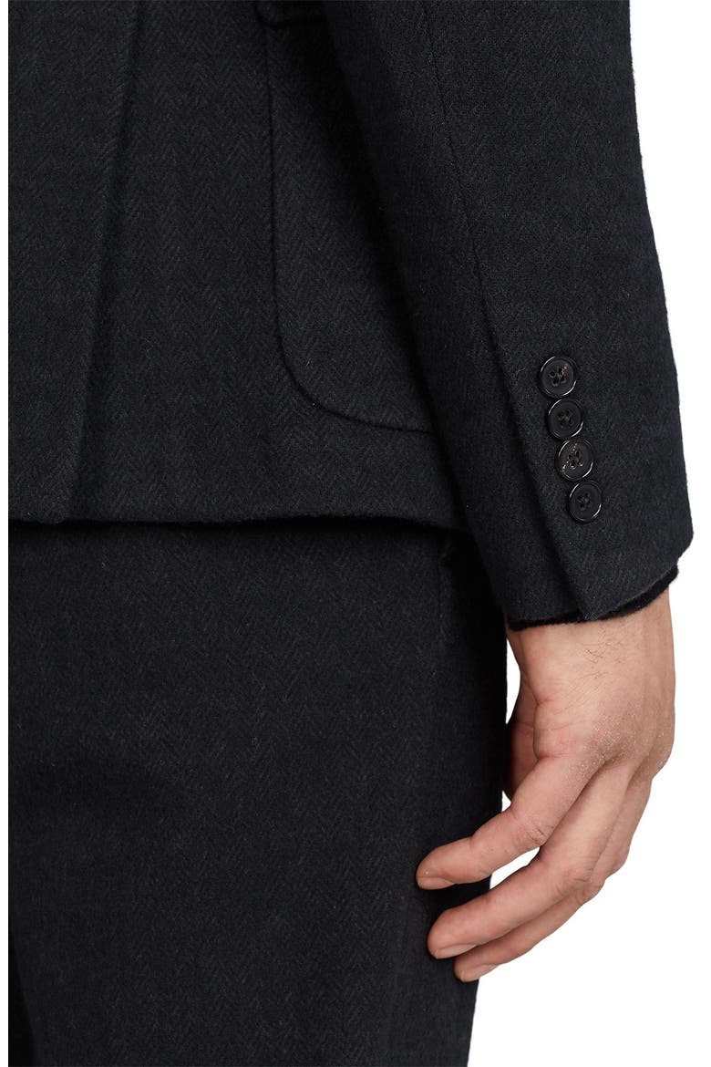 Hadley Herringbone Jersey Sport Coat, Alternate, color, BLACK
