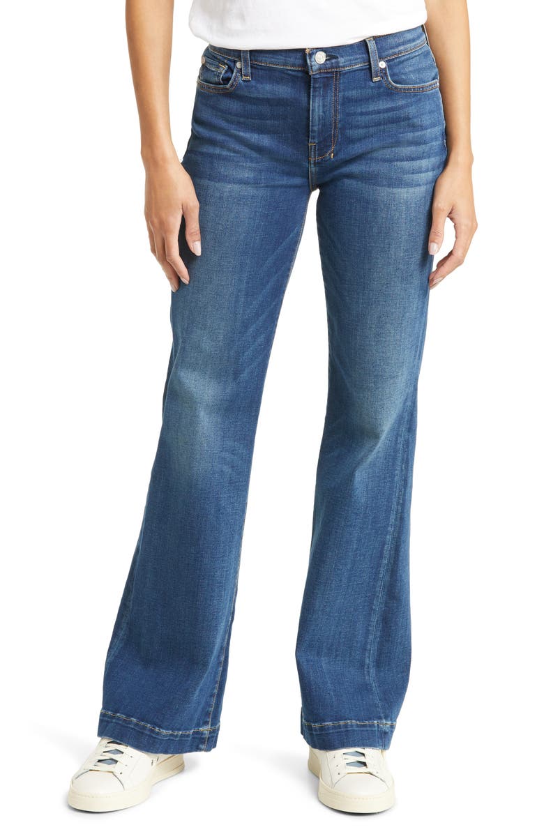 7 For All Mankind b(air) Dojo Tailorless Flare Jeans, Main, color, Medium Melrose