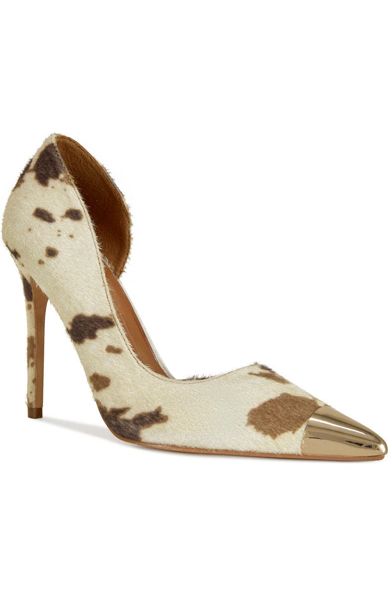 AZALEA WANG Brayan Half d'Orsay Genuine Calf Hair Pointed Cap Toe Pump, Main, color,