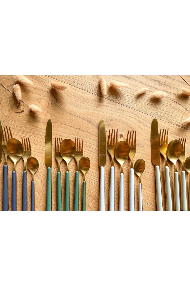 Fantasia Ice Gold Flatware  Set - 5 Pieces, Alternate, color, Porcelain
