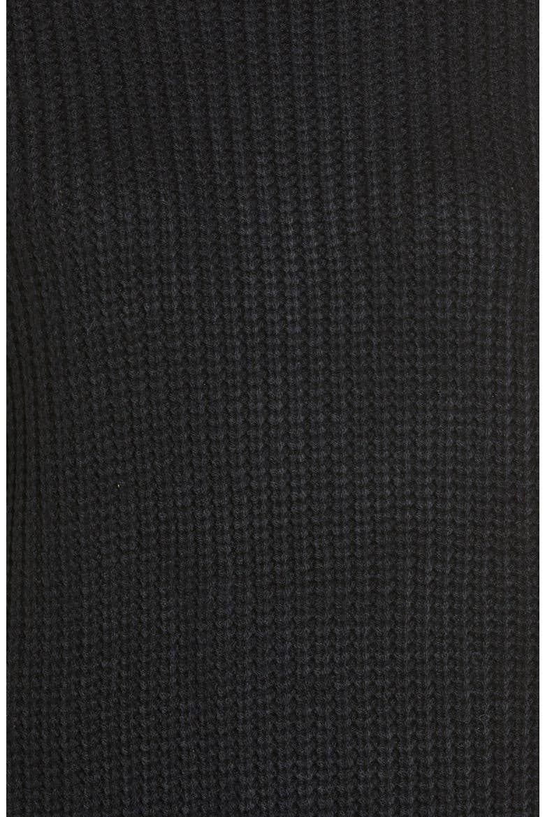 Embroidered Waffle Stitch Sweater, Alternate, color, BLACK