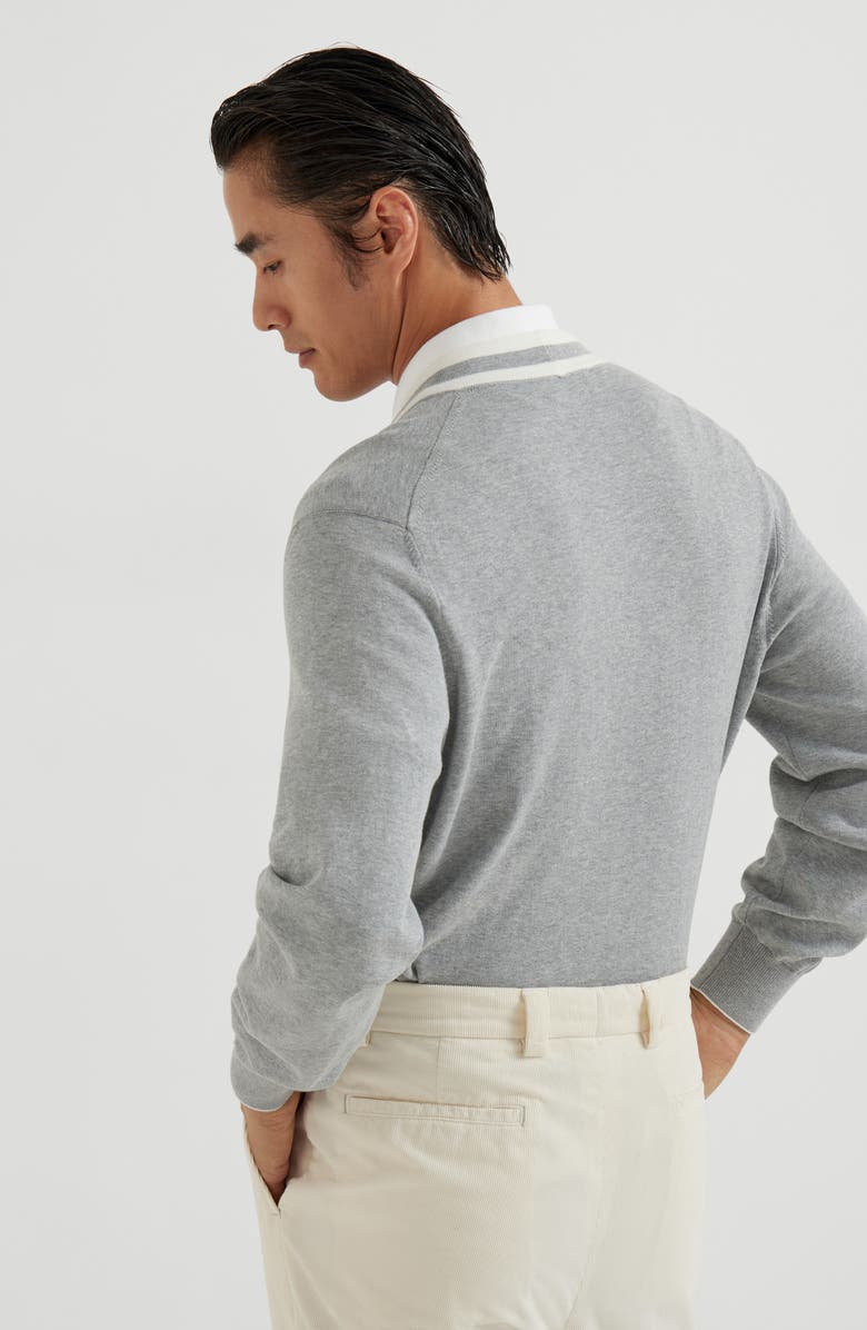 Brunello Cucinelli Cotton cardigan, Alternate, color, Grey