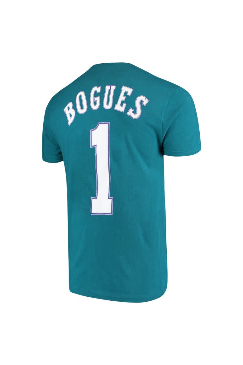 Men's Mitchell & Ness Muggsy Bogues Teal Charlotte Hornets Hardwood Classics Name & Number Player T-Shirt, Alternate, color, Teal