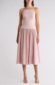 Lush Drop Waist Midi Dress