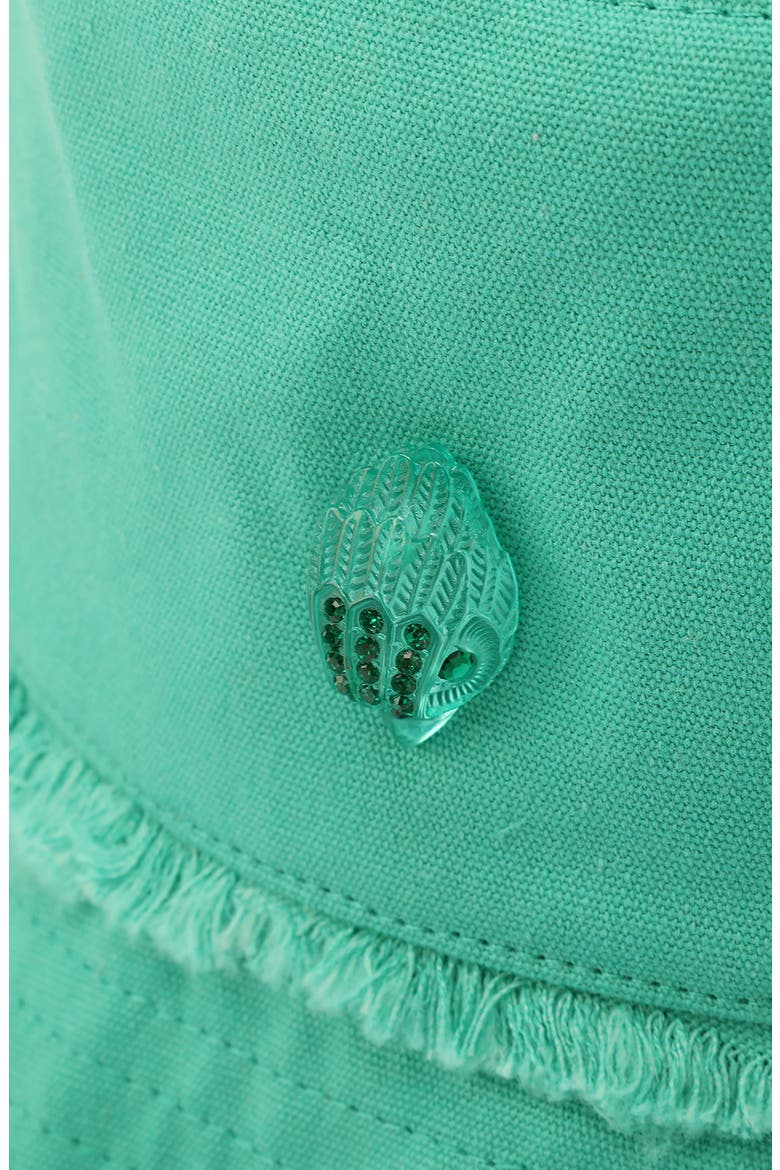 Frayed Edge Cotton Bucket Hat, Alternate, color, MINT LEAF