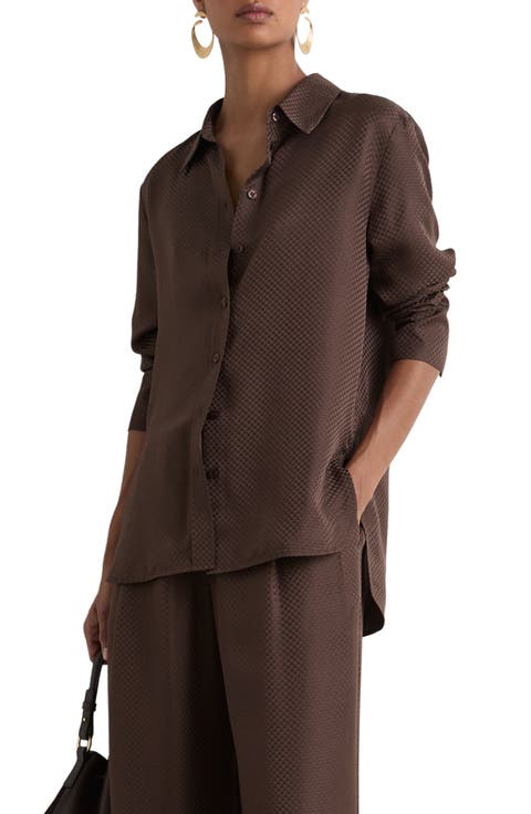 Aliana Silk Button-Down Shirt