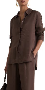 Reiss Aliana Silk Button-Down Shirt