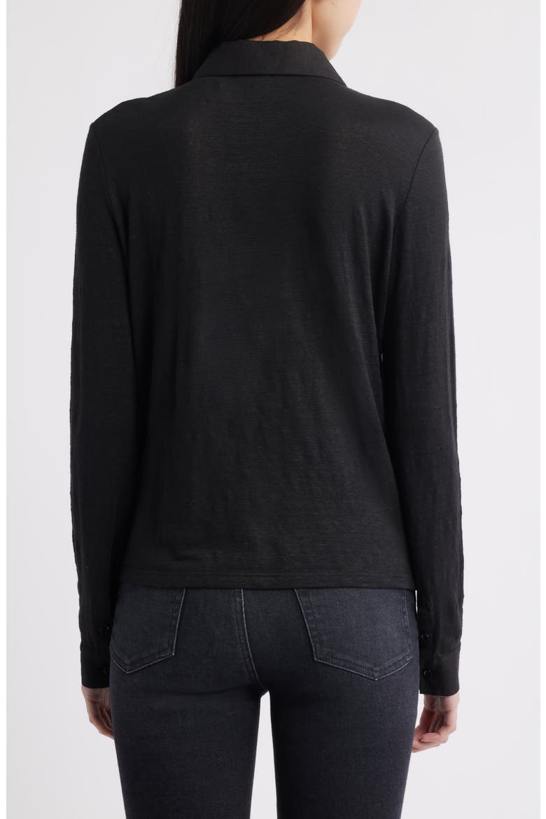The Caddy Stretch Linen Polo, Alternate, color, BLACK