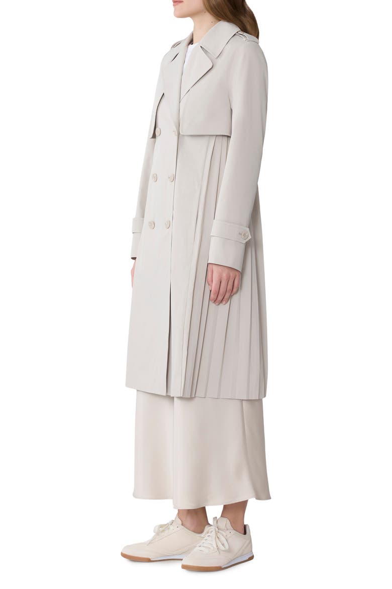 Elanor Pleated Trench Coat, Alternate, color, LIGHT OAK