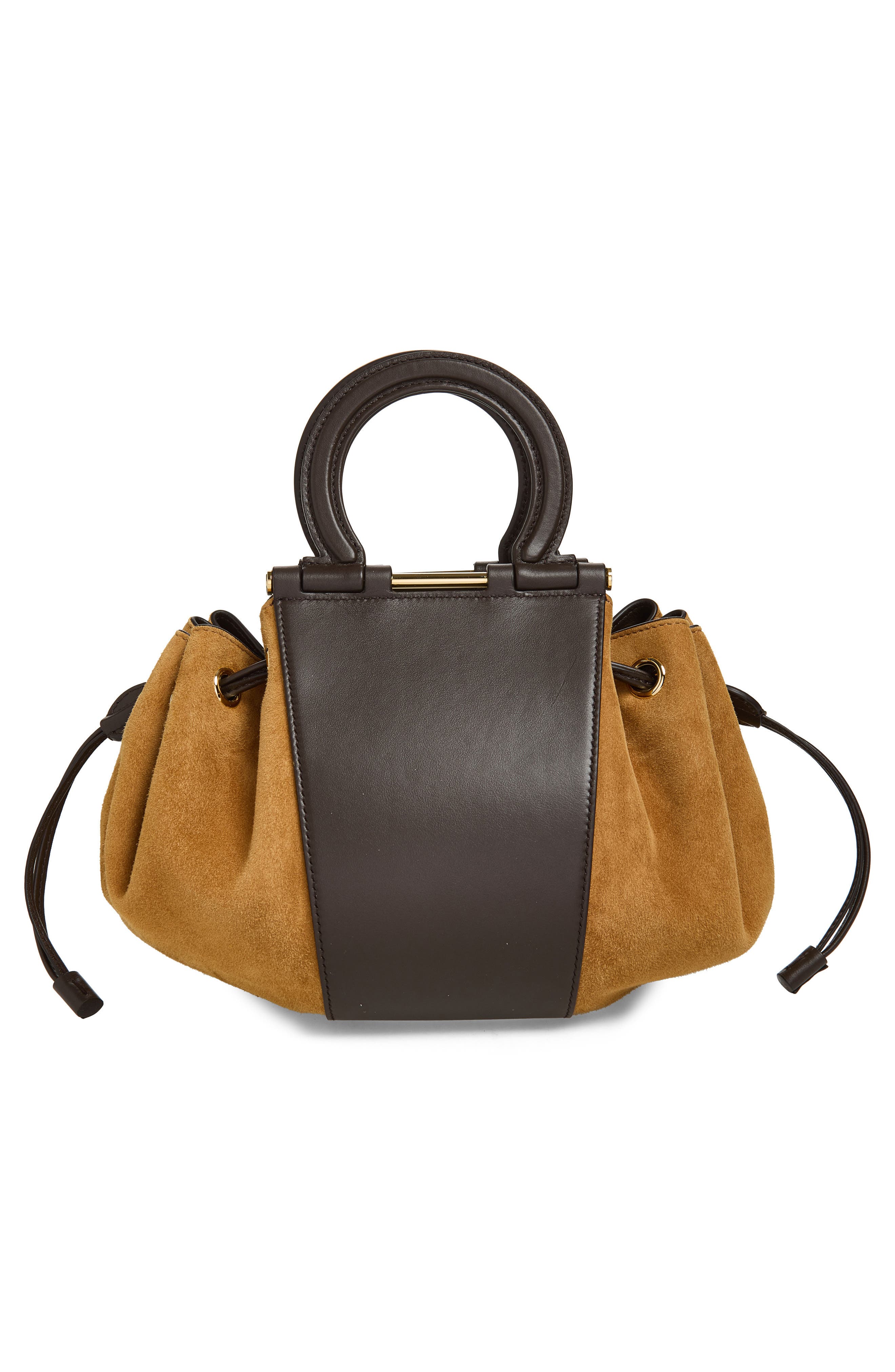 FERRAGAMO Gancio Leather Top Handle Bag, Alternate, color, Naturale 6 Testa Di Moro