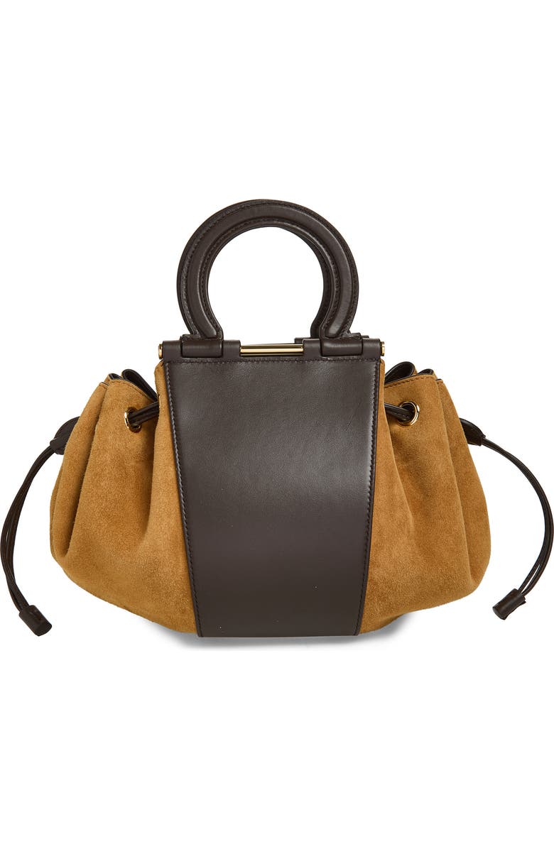 FERRAGAMO Gancio Leather Top Handle Bag, Alternate, color, Naturale 6 Testa Di Moro