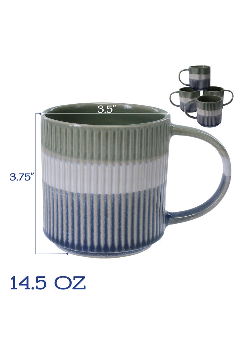 Set of 4 Tricolor Mugs, Alternate, color, OLIVE