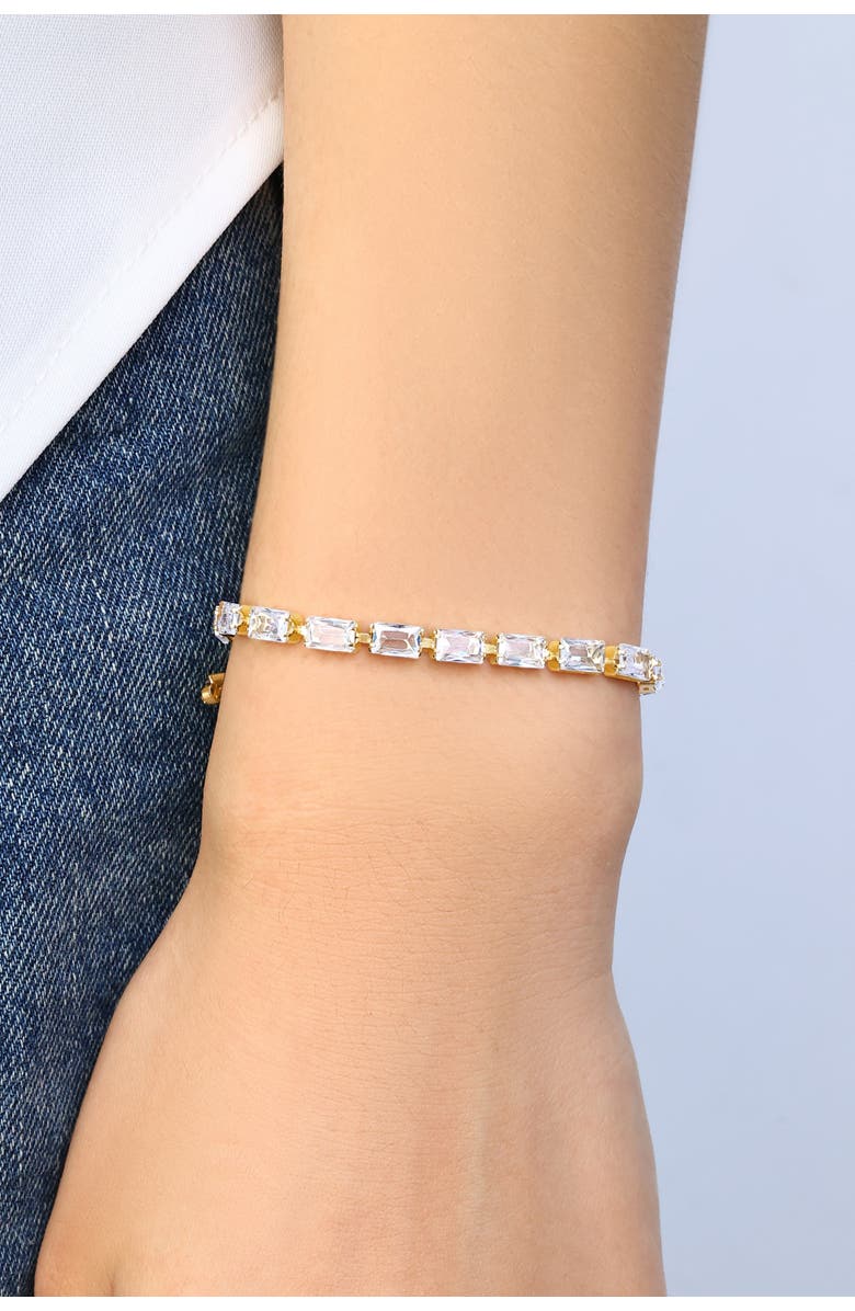 Mint & Lily Baguette Tennis Bracelet, Alternate, color, Gold-Tone