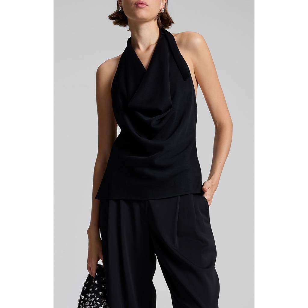 A.l.c . Eliana Silk Halter Neck Top In Black