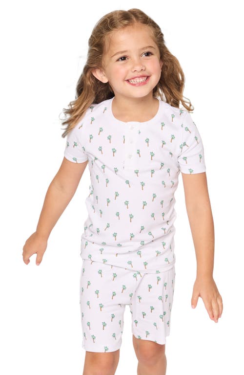 Petite Plume Kid's Pima Cotton Snug Fit Pajama Short Set In White