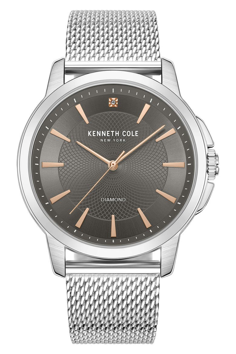Modern Classic Mesh Strap Watch, 44mm, Main, color, SILVER
