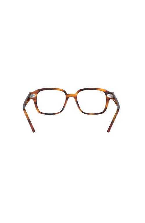 Ray Ban Ray-ban 52mm Square Optical Glasses In Brown