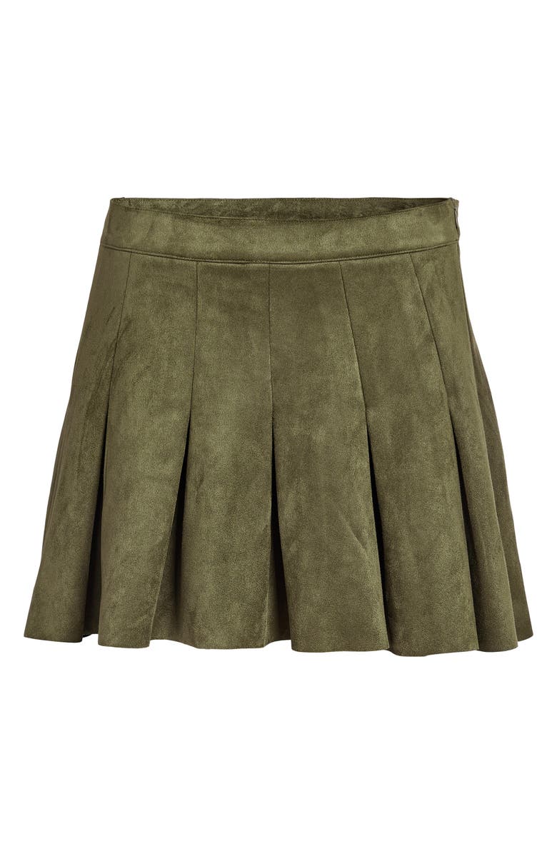 Noisy may Ekko Kenja Pleated Faux Suede Miniskirt, Alternate, color,