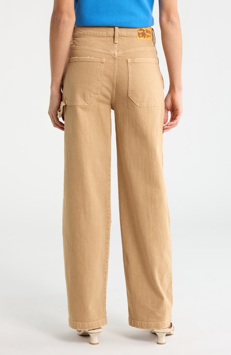 MOTHER The Bee's Knees Stud Finder Sneak High Waist Wide Leg Carpenter Pants, Alternate, color, Devil Doesnt Care Whole Wheat