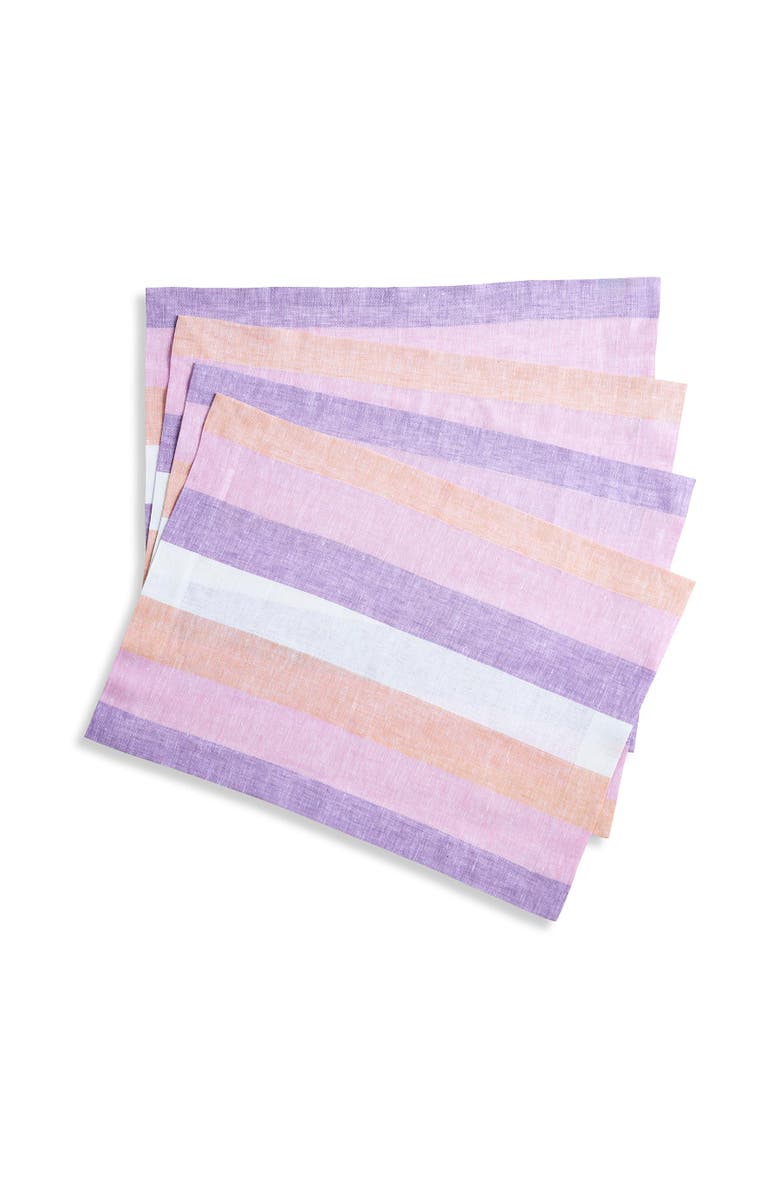 Solino Home Linen Placemats - Gelato Stripe, 14" x 19" Inch, Main, color, Gelato
