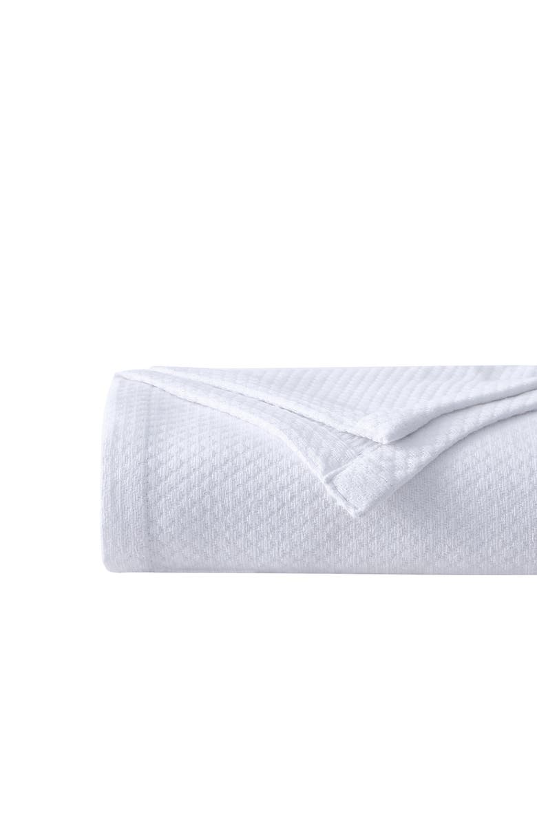 SOUTHSHORE FINE LINENS Milton Cotton Luxury Blanket, Alternate, color, White