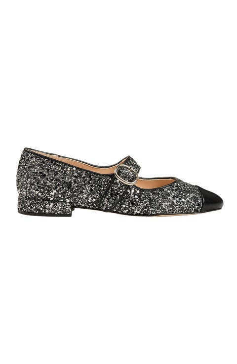 Glitter ballet flats