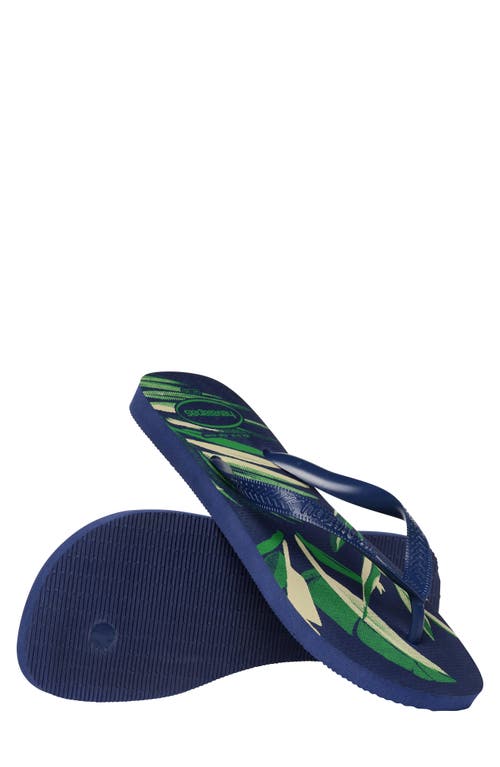 Havaianas Aloha Print Flip Flop Sandal In Navy Blue