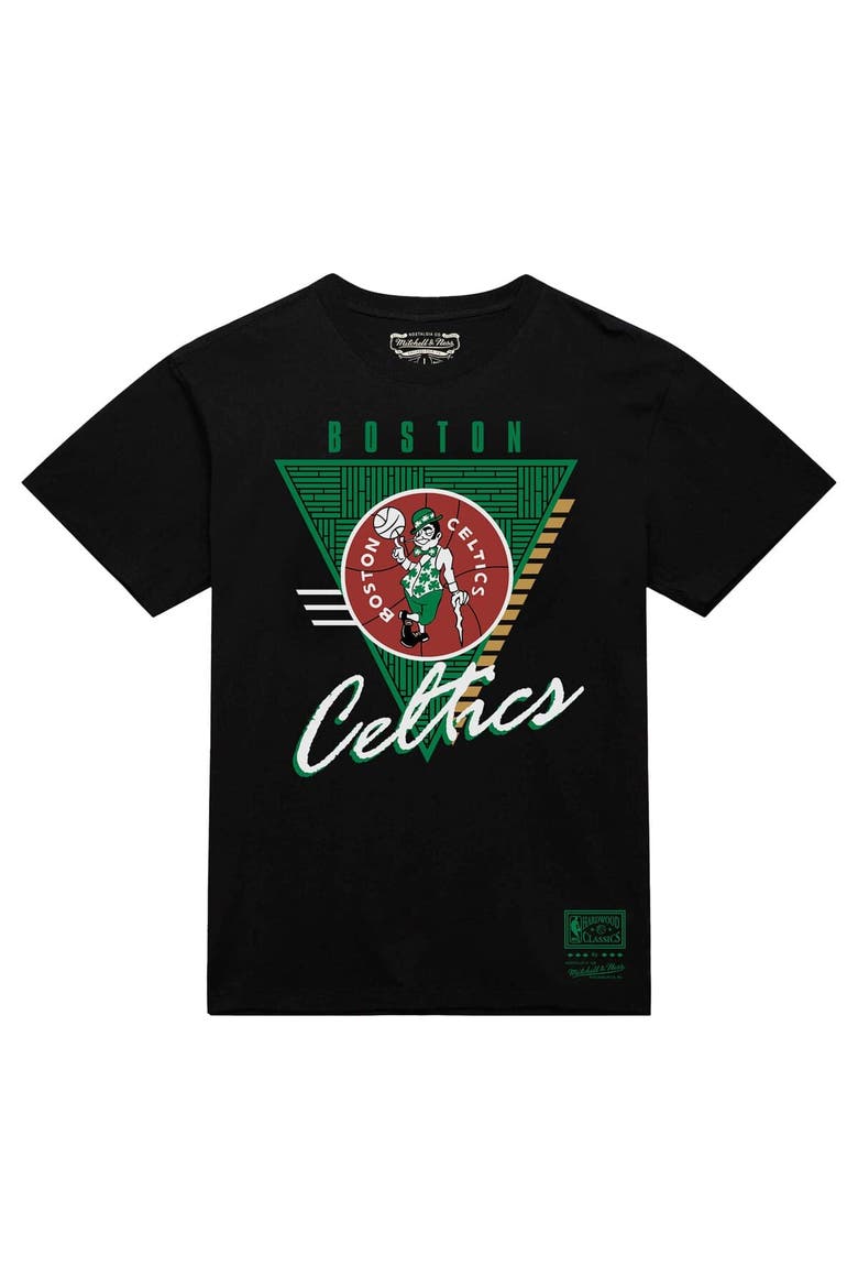 Men's Mitchell & Ness  Black Boston Celtics Worldwide Collection Tri-Logo T-Shirt, Alternate, color, Black