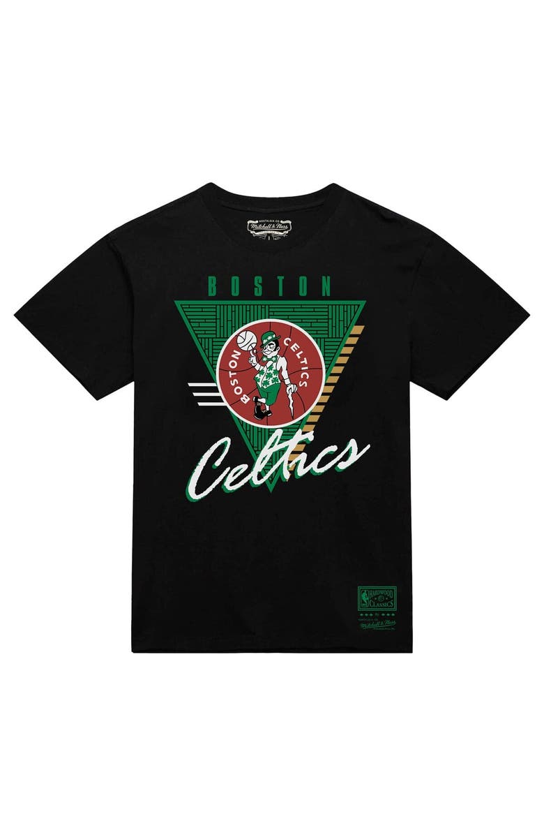 Mitchell & Ness Men's Mitchell & Ness Black Boston Celtics Worldwide Collection Tri-Logo T-Shirt, Alternate, color, Black