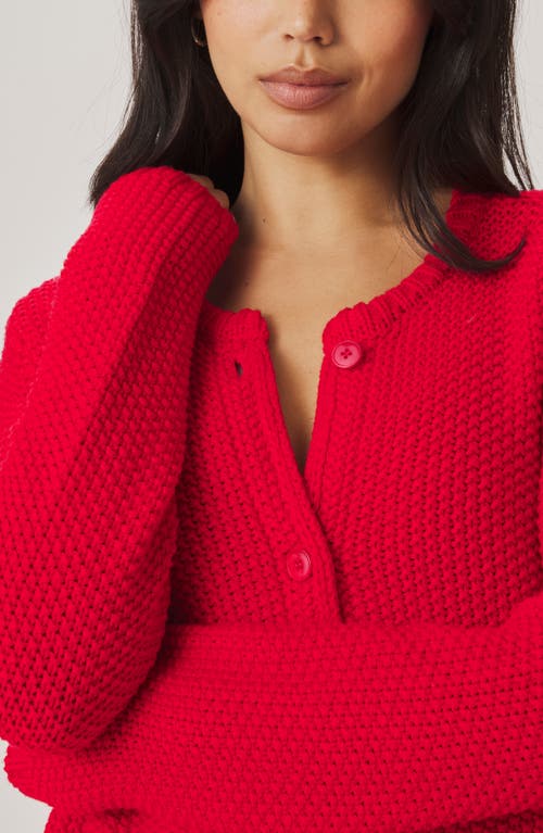 Splendid Angela Chunky Cotton Blend Cardigan In Red