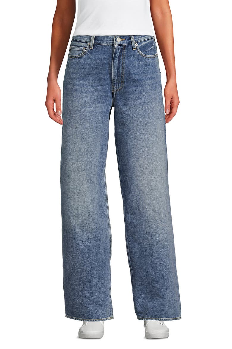 Rigid Denim Mid Rise Baggy Jeans, Alternate, color, Medium Ocean Blue Wash