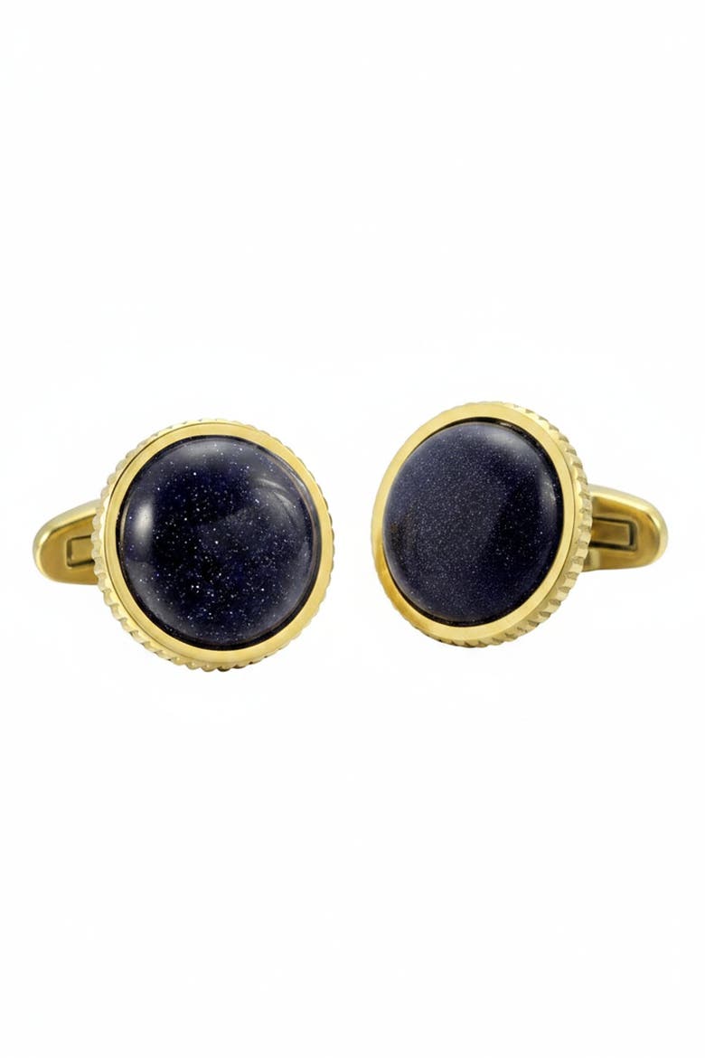 Celestial Goldstone Cufflinks, Alternate, color, Deep Midnight Blue