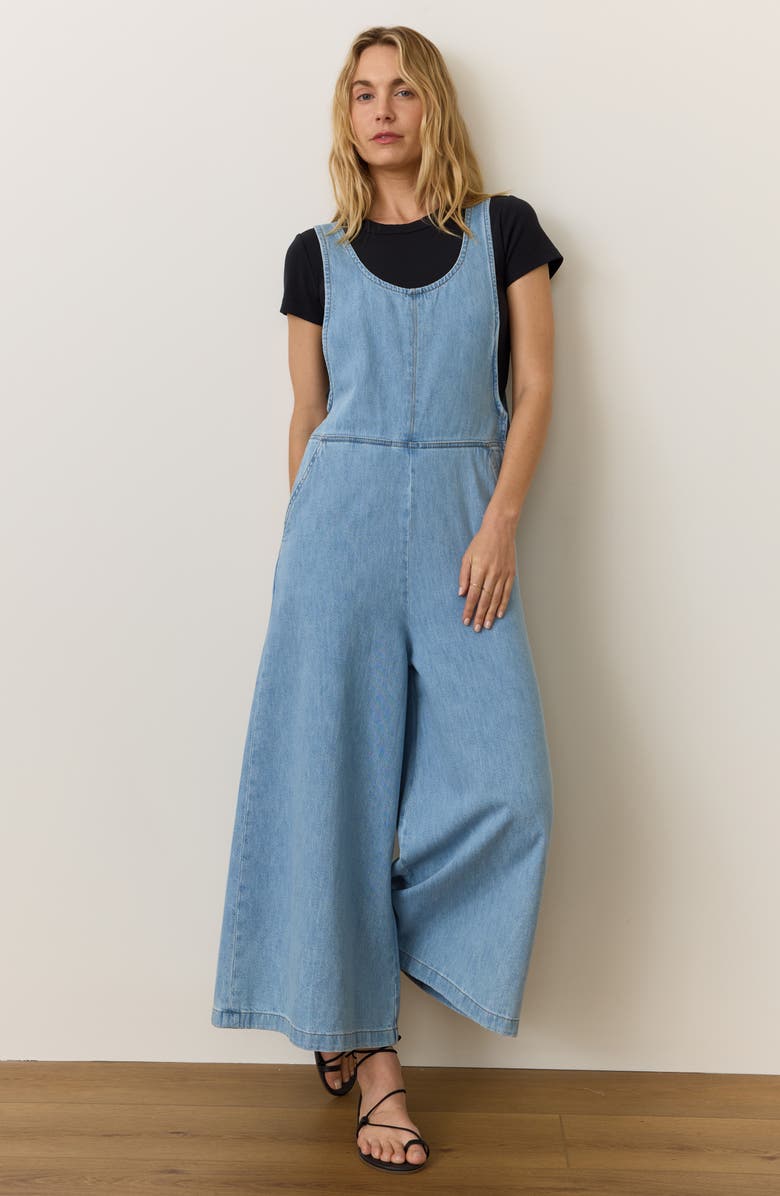 Marine Layer Layla Wide Leg Denim Jumpsuit, Alternate, color, 